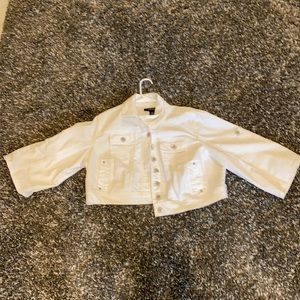 White crop Jean jacket. Ashley Stewart.
